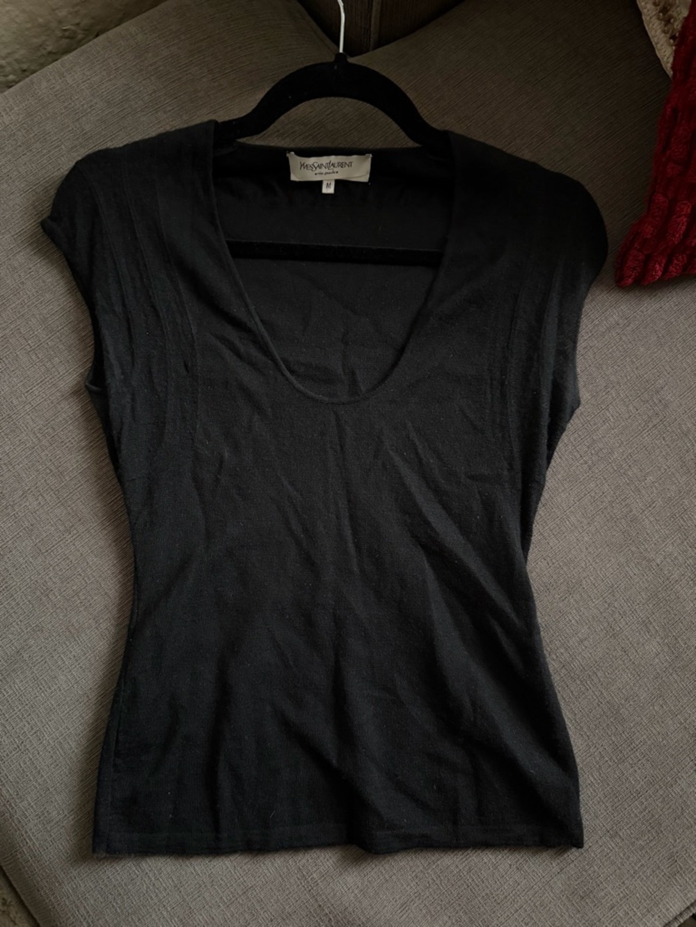 Vintage Yves Saint Laurent Black Scoop Neck Tank Top